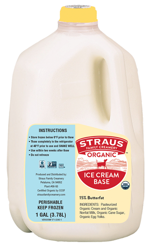 Organic Ice Cream Base - Straus Family Creamery